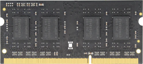 Achteraanzicht van een DDR3 SODIMM-module voor notebooks en compacte systemen.