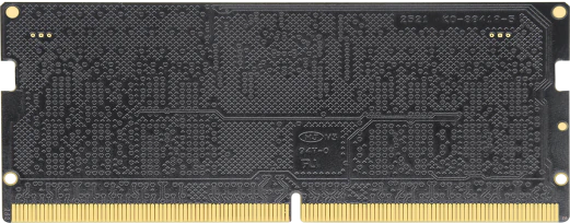 Achteraanzicht van een DDR5 SODIMM-module uit de consumer-productfamilie.