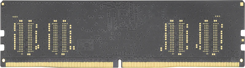 Eerste achteraanzicht van een DDR5 UDIMM-module uit de consumer-productfamilie.