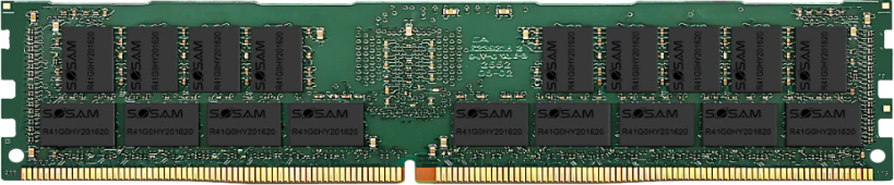 Achteraanzicht van een DDR4 RDIMM-module uit de enterprise-productfamilie.